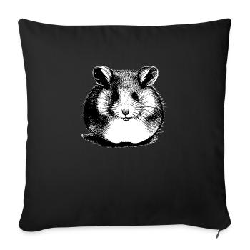 Hamster mignon animal rongeur animaux drôle animal 11 - Housse de coussin décorative 45 x 45 cm - noir - Devant