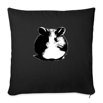 Hamster Cute Animal Rodent Animals Pet Vector 12 - Sofa pillowcase 17,3'' x 17,3'' (45 x 45 cm) - black - Front