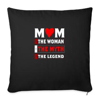 Maman Maman La Femme Le Mythe La Légende - Housse de coussin décorative 45 x 45 cm - noir - Devant
