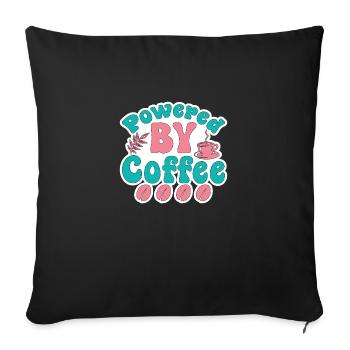 mum powered by coffee - Sofa pillowcase 17,3'' x 17,3'' (45 x 45 cm) - black - Front