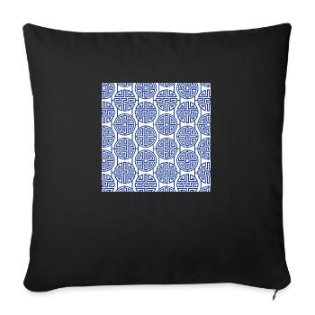 Modèle chinois - Housse de coussin décorative 45 x 45 cm - noir - Devant