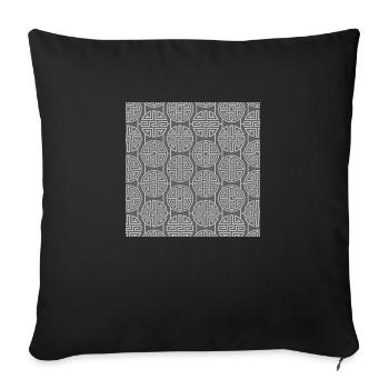 Modèle chinois - Housse de coussin décorative 45 x 45 cm - noir - Devant