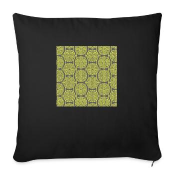Modèle chinois - Housse de coussin décorative 45 x 45 cm - noir - Devant