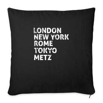 J'aime ma ville Metz drôles cadeau Metz - Housse de coussin décorative 45 x 45 cm - noir - Devant