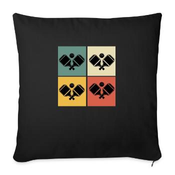pickleball Retro Pickleball pickleball Vintage - Sofa pillowcase 17,3'' x 17,3'' (45 x 45 cm) - black - Front