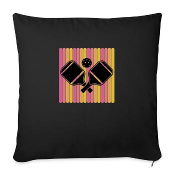pickleball Retro Pickleball pickleball Vintage - Sofa pillowcase 17,3'' x 17,3'' (45 x 45 cm) - black - Front