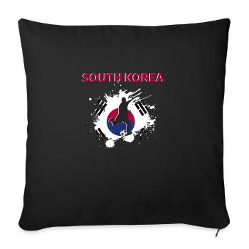 South Korea Football 2022 S Korea supporter - Sofa pillowcase 17,3'' x 17,3'' (45 x 45 cm) - black - Front
