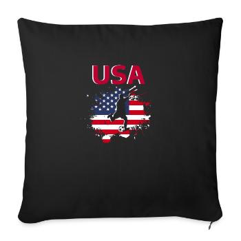 United States of America Football 2022 football supporter - Sofa pillowcase 17,3'' x 17,3'' (45 x 45 cm) - black - Front