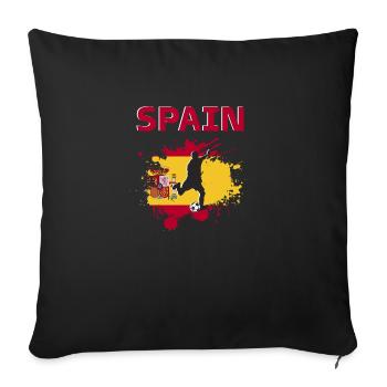 Spanien Fußball 2022 Fan des spanischen Fußballs - Sofakissenbezug 45 x 45 cm - Schwarz - Vorne