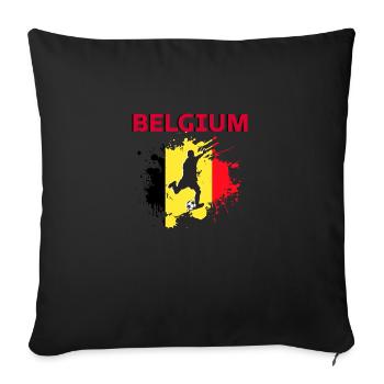 Belgique Football 2022 supporter de Belgique foot - Housse de coussin décorative 45 x 45 cm - noir - Devant