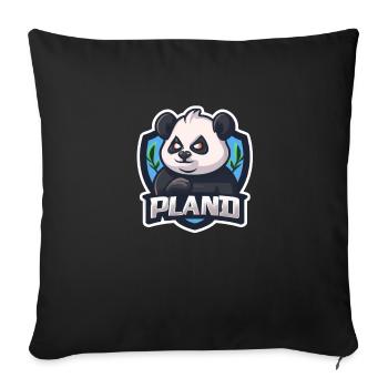 PLAND, der dunkle 🐼 Panda - Sofakissenbezug 45 x 45 cm - Schwarz - Vorne