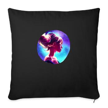 ANIME SPACE GIRL - Sofa pillowcase 17,3'' x 17,3'' (45 x 45 cm) - black - Front