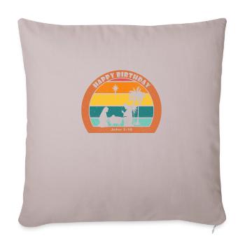 Christmas Nativity with Jesus - Happy Birthday - Sofa pillowcase 17,3'' x 17,3'' (45 x 45 cm) - light taupe - Front