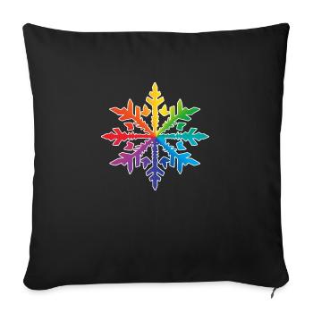 Snowflake Snow Winter Christmas colored 3 - Sofa pillowcase 17,3'' x 17,3'' (45 x 45 cm) - black - Front