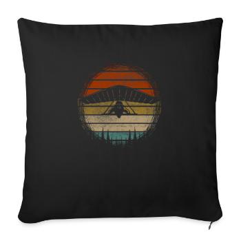 Hanggleiter Drachenflieger Deltasegler - Sofakissenbezug 45 x 45 cm - Schwarz - Vorne