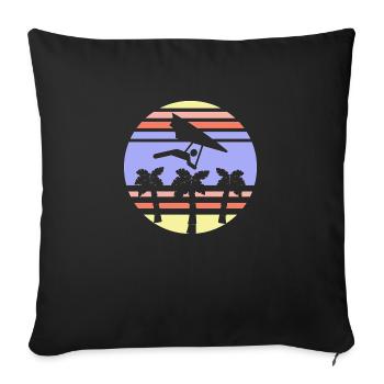Hanggleiter Drachenflieger Deltasegler - Sofakissenbezug 45 x 45 cm - Schwarz - Vorne