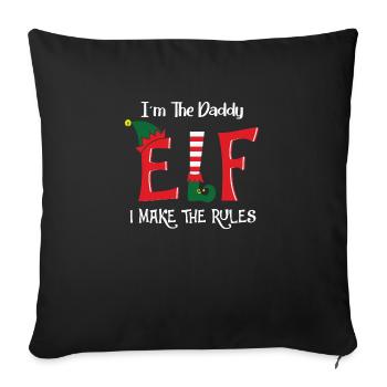 Je suis l’elfe papa - Housse de coussin décorative 45 x 45 cm - noir - Devant