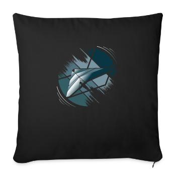 Hanggleiter Drachenflieger Deltasegler - Sofakissenbezug 45 x 45 cm - Schwarz - Vorne