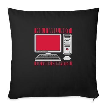 Ne pas réparer votre ordinateur - Housse de coussin décorative 45 x 45 cm - noir - Devant