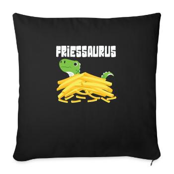 fries and dino Fries Gift - Sofa pillowcase 17,3'' x 17,3'' (45 x 45 cm) - black - Front