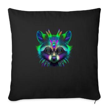 Fancy Waschbär - Sofakissenbezug 45 x 45 cm - Schwarz - Vorne
