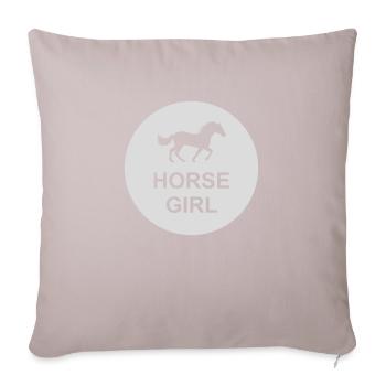 Citation de fille de cheval disant - Housse de coussin décorative 45 x 45 cm - taupe clair - Devant