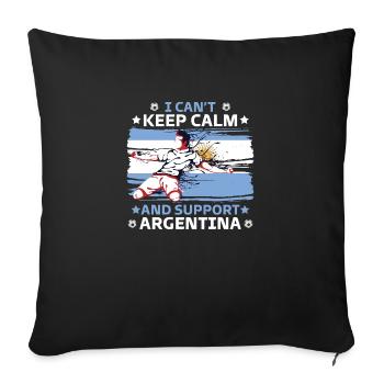 stay calm and support Argentina - Sofa pillowcase 17,3'' x 17,3'' (45 x 45 cm) - black - Front