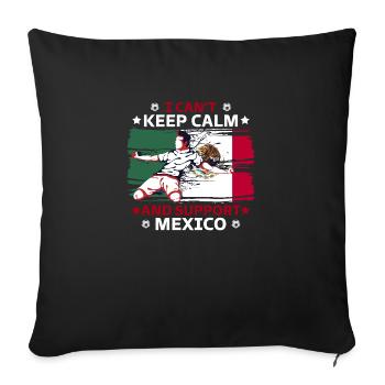 rester calme et soutenir le Mexique - Housse de coussin décorative 45 x 45 cm - noir - Devant