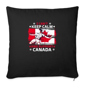 rester calme et soutenir le Canada - Housse de coussin décorative 45 x 45 cm - noir - Devant