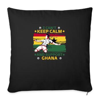 rester calme et soutenir le ghana - Housse de coussin décorative 45 x 45 cm - noir - Devant