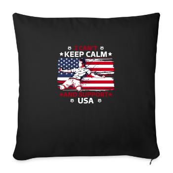 rester calme et soutenir les États-Unis - Housse de coussin décorative 45 x 45 cm - noir - Devant