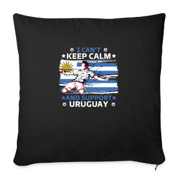 stay calm and support Uruguay - Sofa pillowcase 17,3'' x 17,3'' (45 x 45 cm) - black - Front