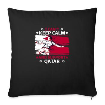 Stay calm and support Qatar - Sofa pillowcase 17,3'' x 17,3'' (45 x 45 cm) - black - Front