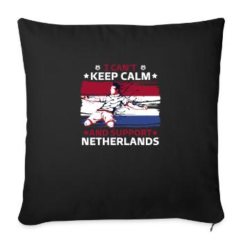 stay calm and support the Netherlands - Sofa pillowcase 17,3'' x 17,3'' (45 x 45 cm) - black - Front