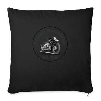 Logo classic motobike club pour tous les motards - Housse de coussin décorative 45 x 45 cm - noir - Devant