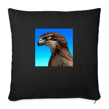 Eagle, Alcon, illustration - Housse de coussin décorative 45 x 45 cm - noir - Devant