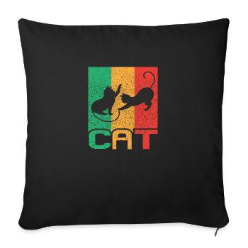 Cat Vintage Retro - Sofa pillowcase 17,3'' x 17,3'' (45 x 45 cm) - black - Front