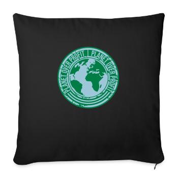 planet over profit Zitat - Sofakissenbezug 45 x 45 cm - Schwarz - Vorne