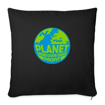 Planète sur le devis de profit - Housse de coussin décorative 45 x 45 cm - noir - Devant