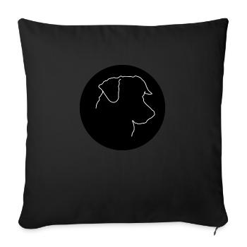 Jack Russell black circle - Sofa pillowcase 17,3'' x 17,3'' (45 x 45 cm) - black - Front