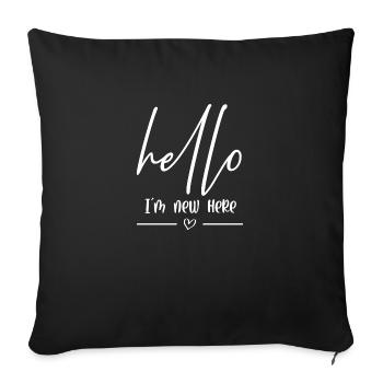 Bonjour dans le nouveau ici - Housse de coussin décorative 45 x 45 cm - noir - Devant