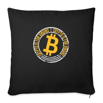 crypto is for virgins - Sofa pillowcase 17,3'' x 17,3'' (45 x 45 cm) - black - Front