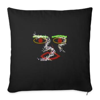 Kunstblumen und Frauen - Sofakissenbezug 45 x 45 cm - Schwarz - Vorne