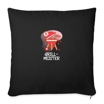 Grillmeister Grillen Essen (Rot) - Sofakissenbezug 45 x 45 cm - Schwarz - Vorne