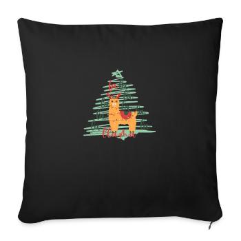 La La Llama Christbaum Weihnachtsbaum - Sofakissenbezug 45 x 45 cm - Schwarz - Vorne