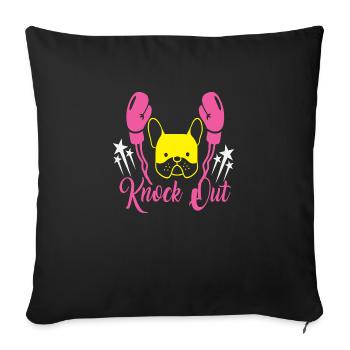 Knock out Boxer - Sofa pillowcase 17,3'' x 17,3'' (45 x 45 cm) - black - Front
