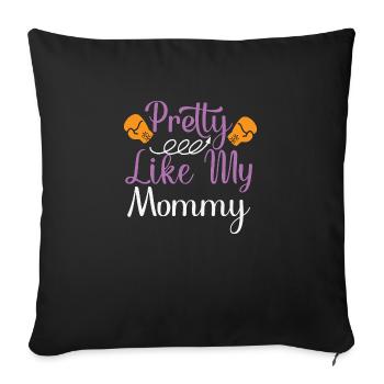 Jolie comme ma maman - Housse de coussin décorative 45 x 45 cm - noir - Devant