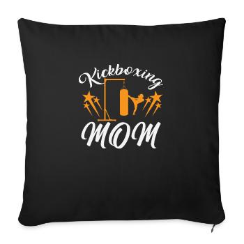 Maman kickboxing - Housse de coussin décorative 45 x 45 cm - noir - Devant