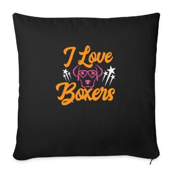 I Love Boxers - Sofa pillowcase 17,3'' x 17,3'' (45 x 45 cm) - black - Front
