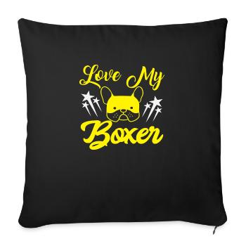 Love My Boxer - Sofa pillowcase 17,3'' x 17,3'' (45 x 45 cm) - black - Front